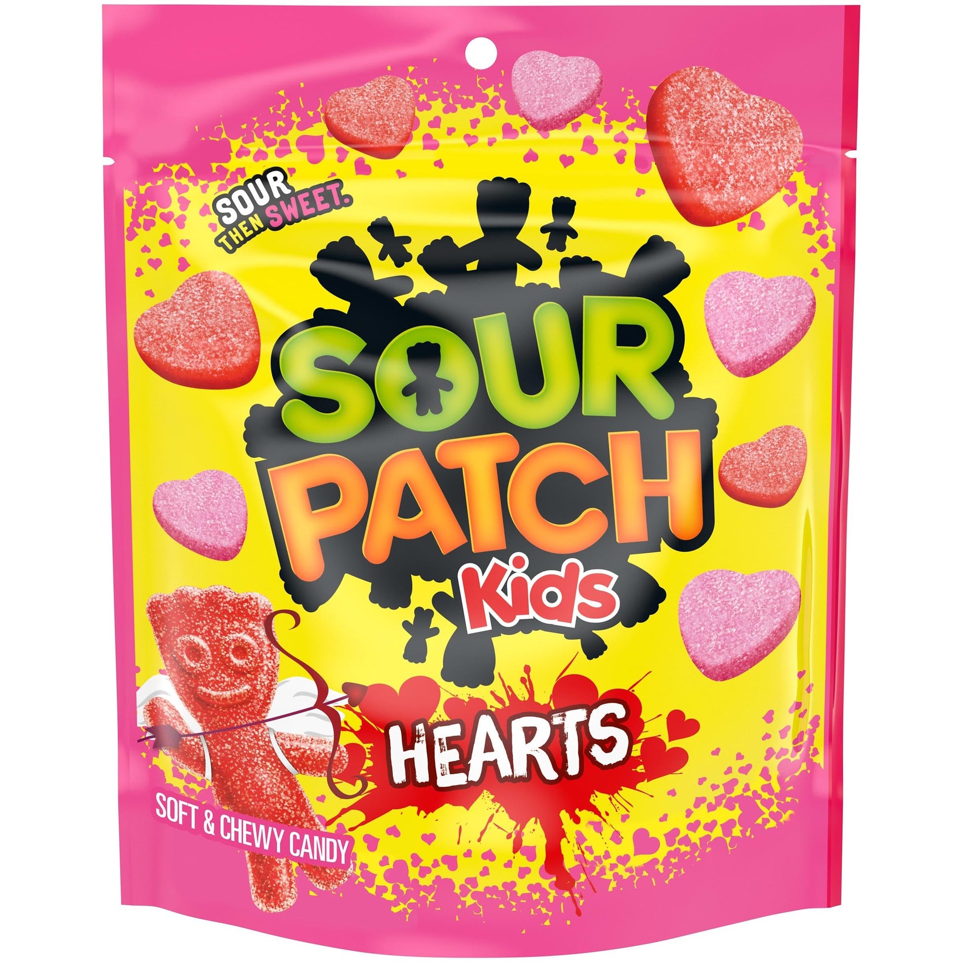 Sour Patch Kids Soft & Chewy Valentines Day Candy Hearts, 10 Oz