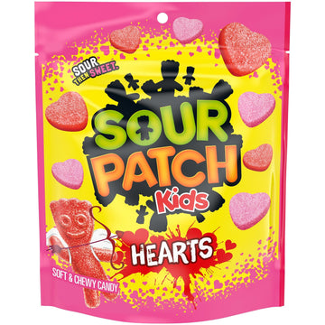 Sour Patch Kids Soft & Chewy Valentines Day Candy Hearts, 10 Oz