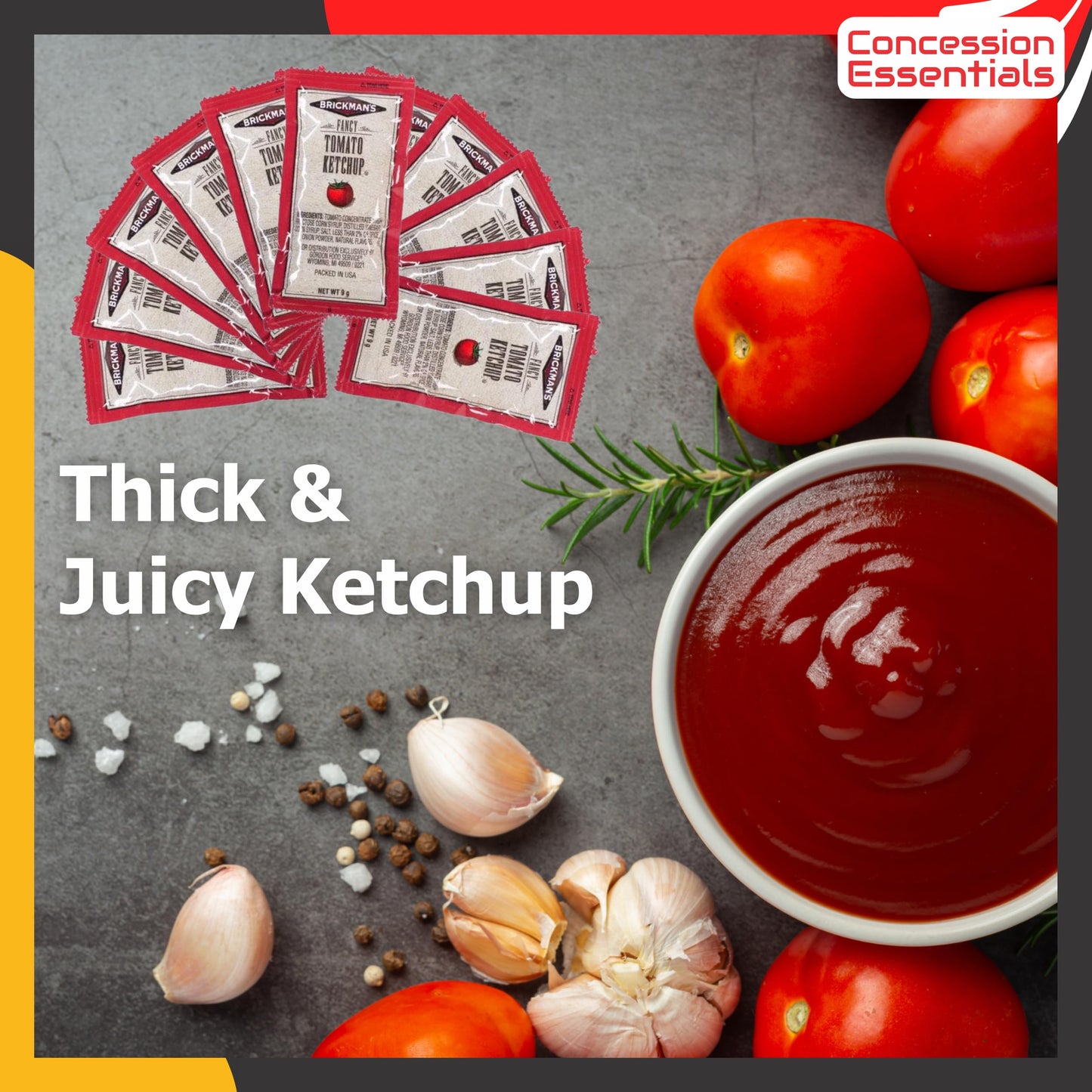 Brickmans Ketchup Packets  9 Grams  Pack of 100