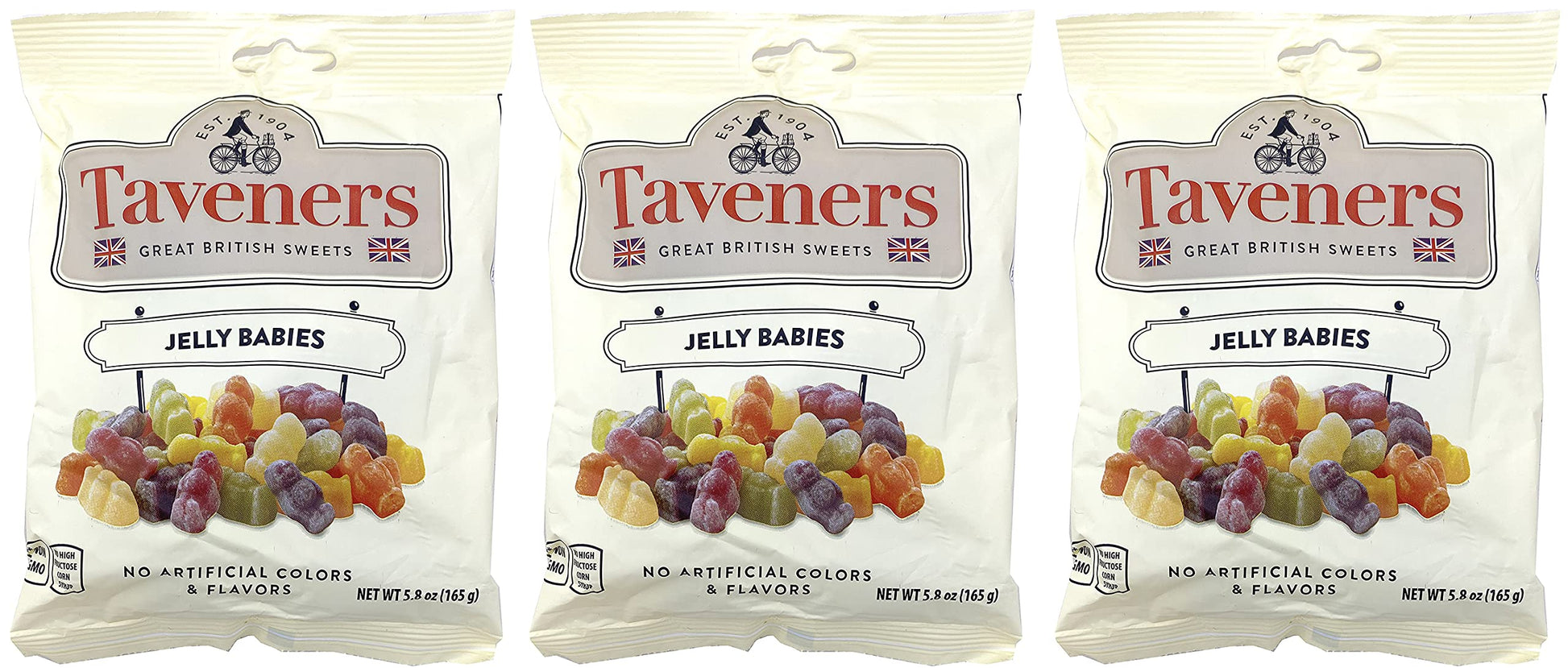 Taveners Jelly Babies Pack of 3 - Gummy Candy, British Gummy Baby Candy, Non-GMO Candy, 5.8 Ounce
