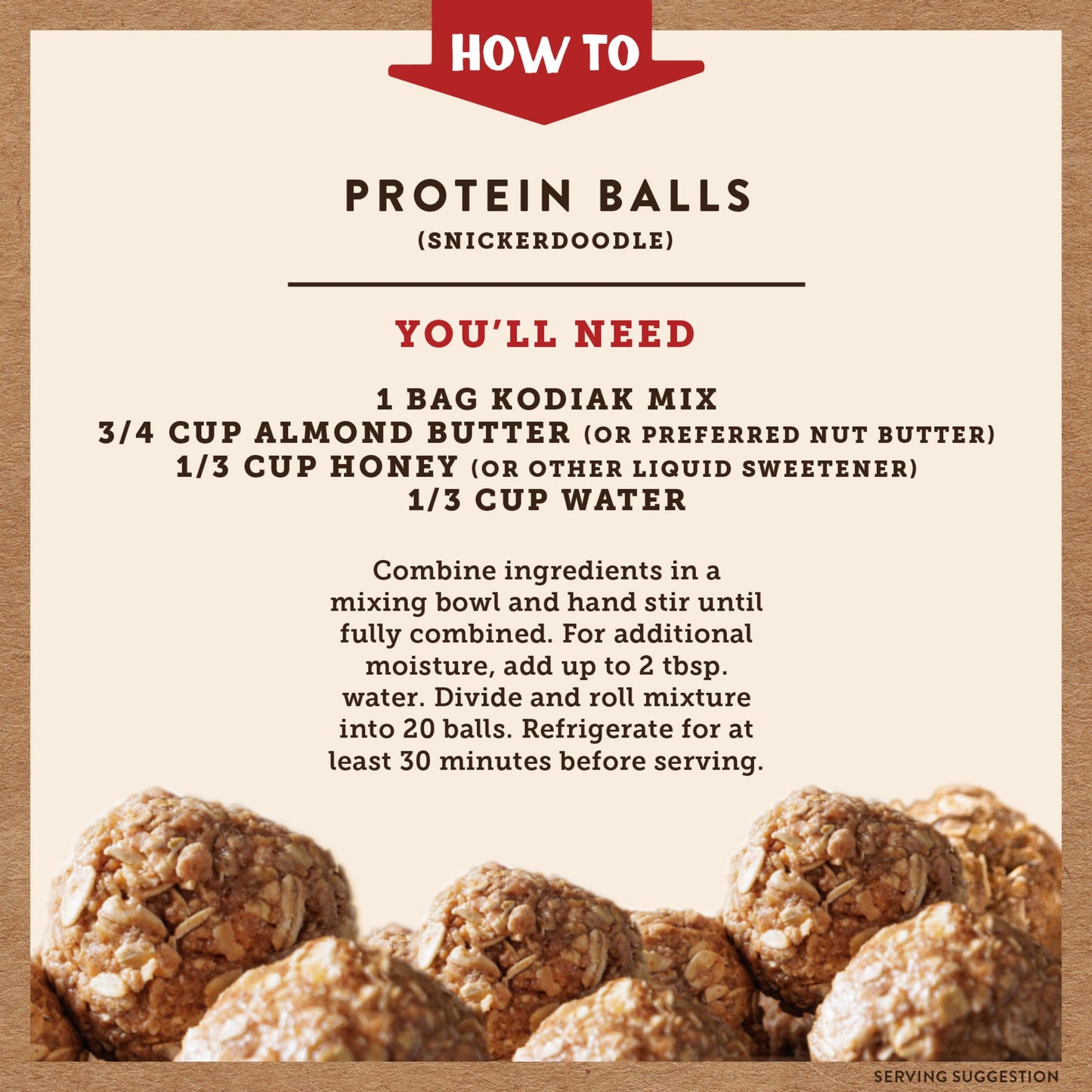 Kodiak Cakes Oatmeal Protein Ball Mix  Snickerdoodle  High Protein  100% Whole Grains  (Pack of 6)