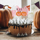 Gyufise 1Pc Little Boo Halloween Cake Topper Pink Glitter Pumpkin Ghost Halloween Baby Shower Cake Decorations For Halloween The