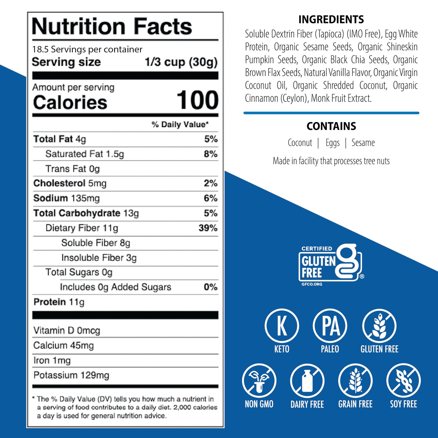 Julian Bakery ProGranola Cereal | Vanilla Cinnamon | 12g Protein | Paleo | 2 Net Carbs | Gluten-Free | Grain-Free | 15 Servings