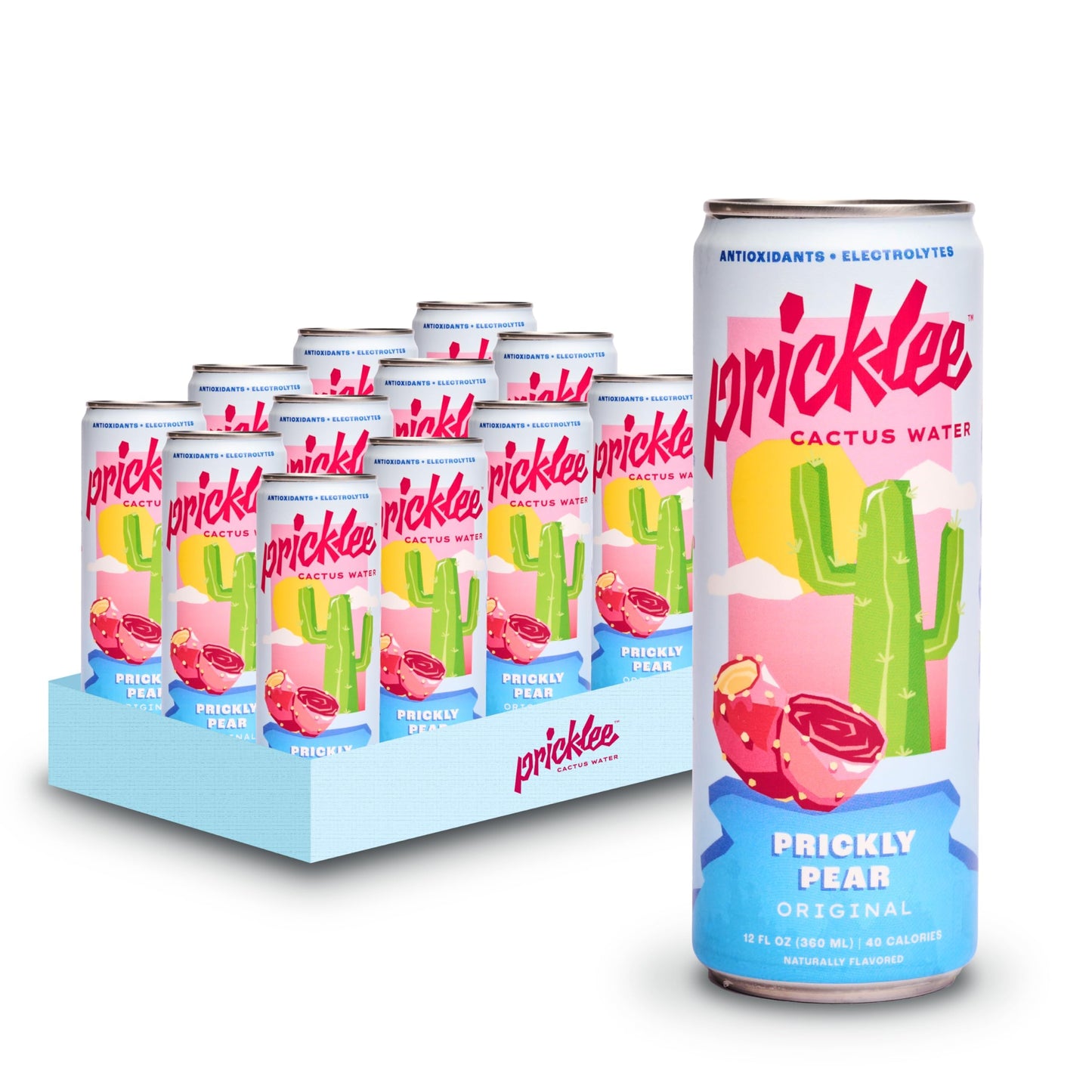 Pricklee Prickly Pear Cactus Water - Packed With Antioxidants  Electrolytes  Vitamin C - Natural Sports Drink for Immunity  & Recovery - Non-Sparkling  Low-Sugar  Low-Calorie  No Caffeine