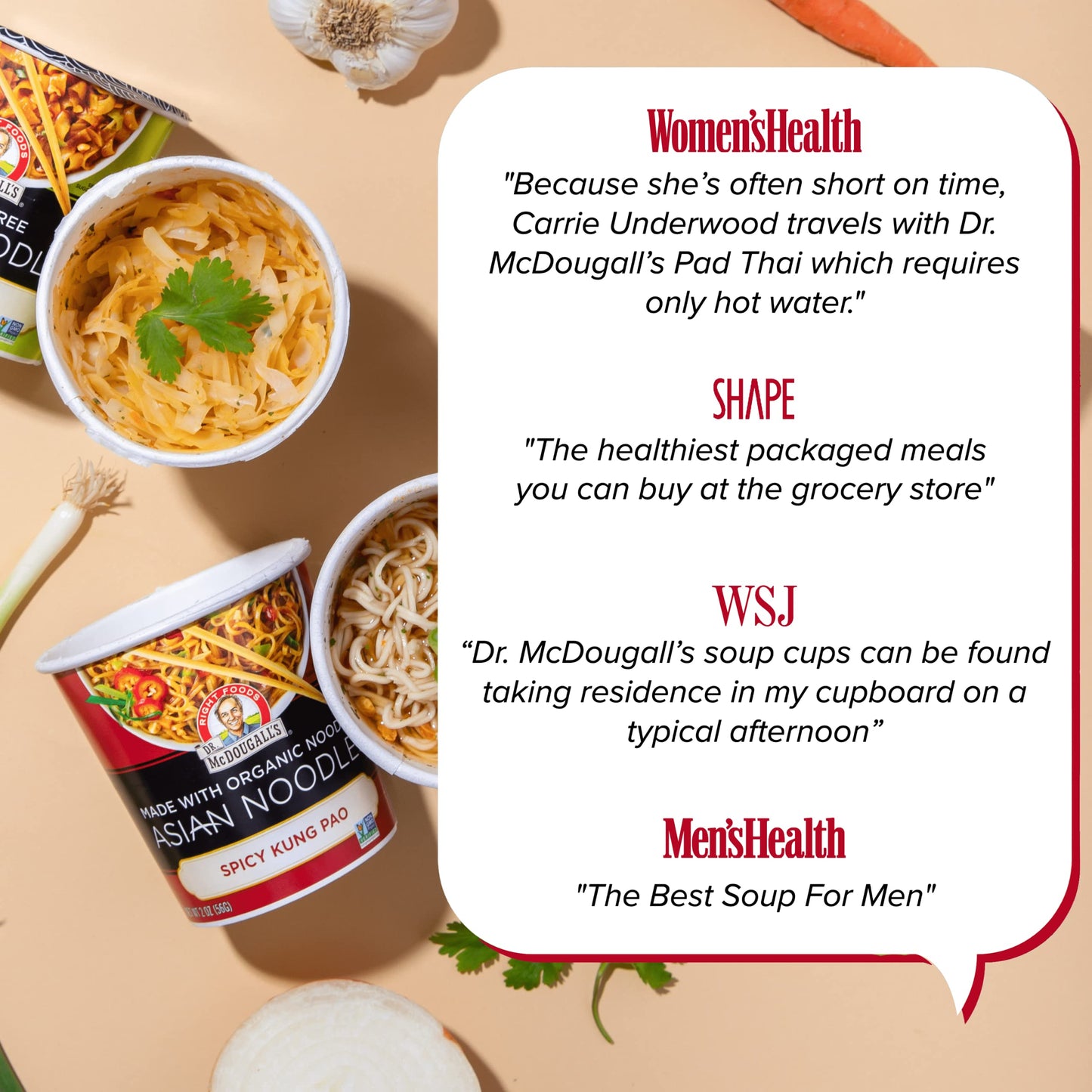 Dr. McDougall's Spicy Kung Pao Noodle - Organic Asian Spicy Noodles - Vegan Ramen Noodles - Instant Ramen Noodle Cups - Vegetari
