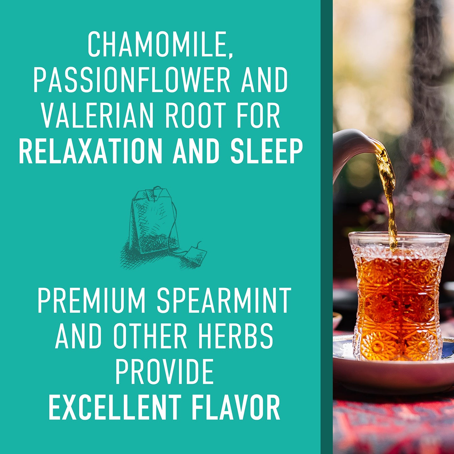 Organic Chamomile Tea - Calming Herbal Sleep Tea With Passion Flower, Spearmint, Lemon Balm And Lavender - Non-Gmo Mint Tea - Re