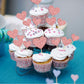 Gyufise Heart Cupcake Toppers - 30 Pcs Rose Gold Glitter Picks for Weddings, Engagements, Birthdays, Valentines Day Party Supplies