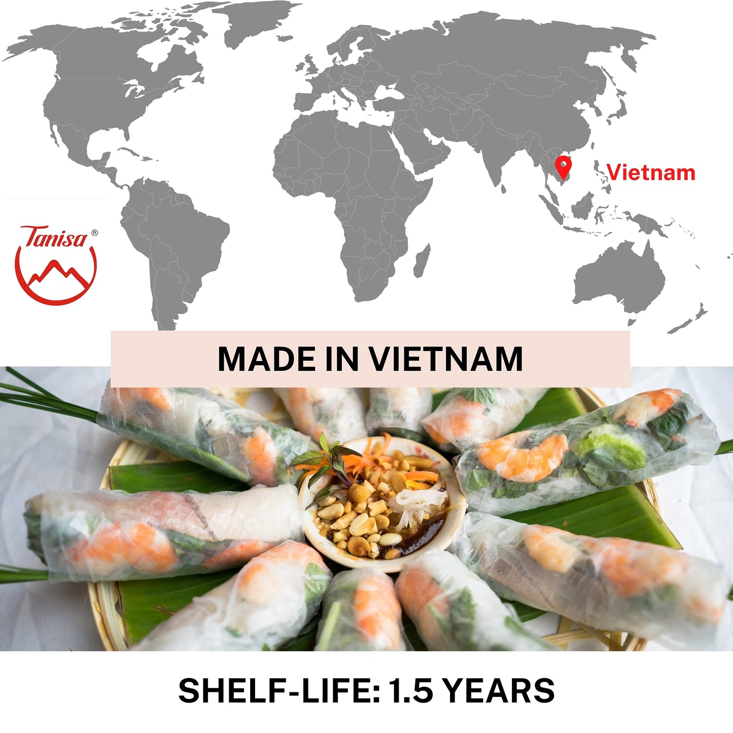 TANISA 76 Sheets - 2 Packs Rice Paper Wrappers for Spring Rolls, Rice Paper Sheets, Gluten Free Wonton, Traditional Fresh Rolls,