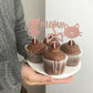 YCTHUNFISH Cat Cake Toppers - 24 Pc Black Glitter Cupcake Decorations - Small - Meow Rose Gold
