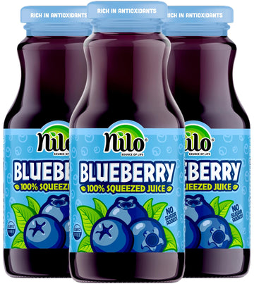 NILO Blueberry Juice | 100% Squeezed Wild Blueberry Arandano | NO Sugar added | NON GMO | NOT From Concentrate | 8.45 oz (Pack o