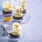 Foowztao 48 PCS Edible Cupcake Toppers - Wafer Paper Dove Cross - Golden - First Holy Communion, Baptism, Baby Shower, Birthday Party Decorations