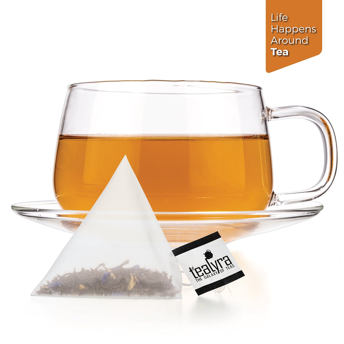Tealyra Cream Earl Grey Tea Pyramids - Black Leaf Tea, Citrusy Vanilla Flavor, 25 Sachets, 2 Ounce