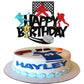 Rsstarxi Hockey Cake Topper, Glitter Ice Hockey Player, Cardstock, Design 4 Black, Perfect for Birthday Party Decorations