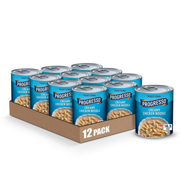 Progresso Traditional, Creamy Chicken Noodle Canned Soup, 18.5 Oz. (Pack Of 12)