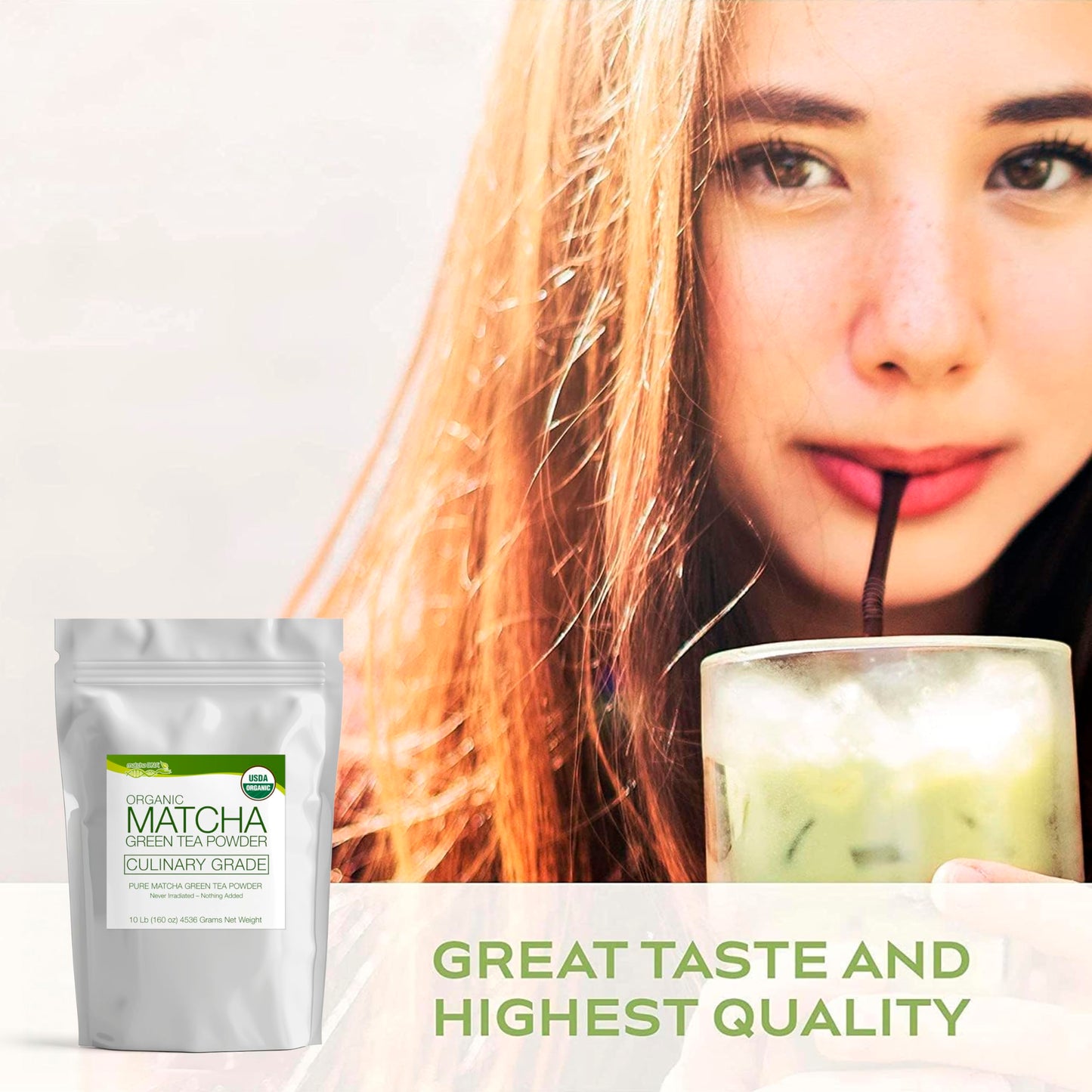 Matcha Dna Usda Organic Matcha Green Tea Powder Culinary Grade Powdered Matcha - High In Antioxidants (160 Ounce Bag)
