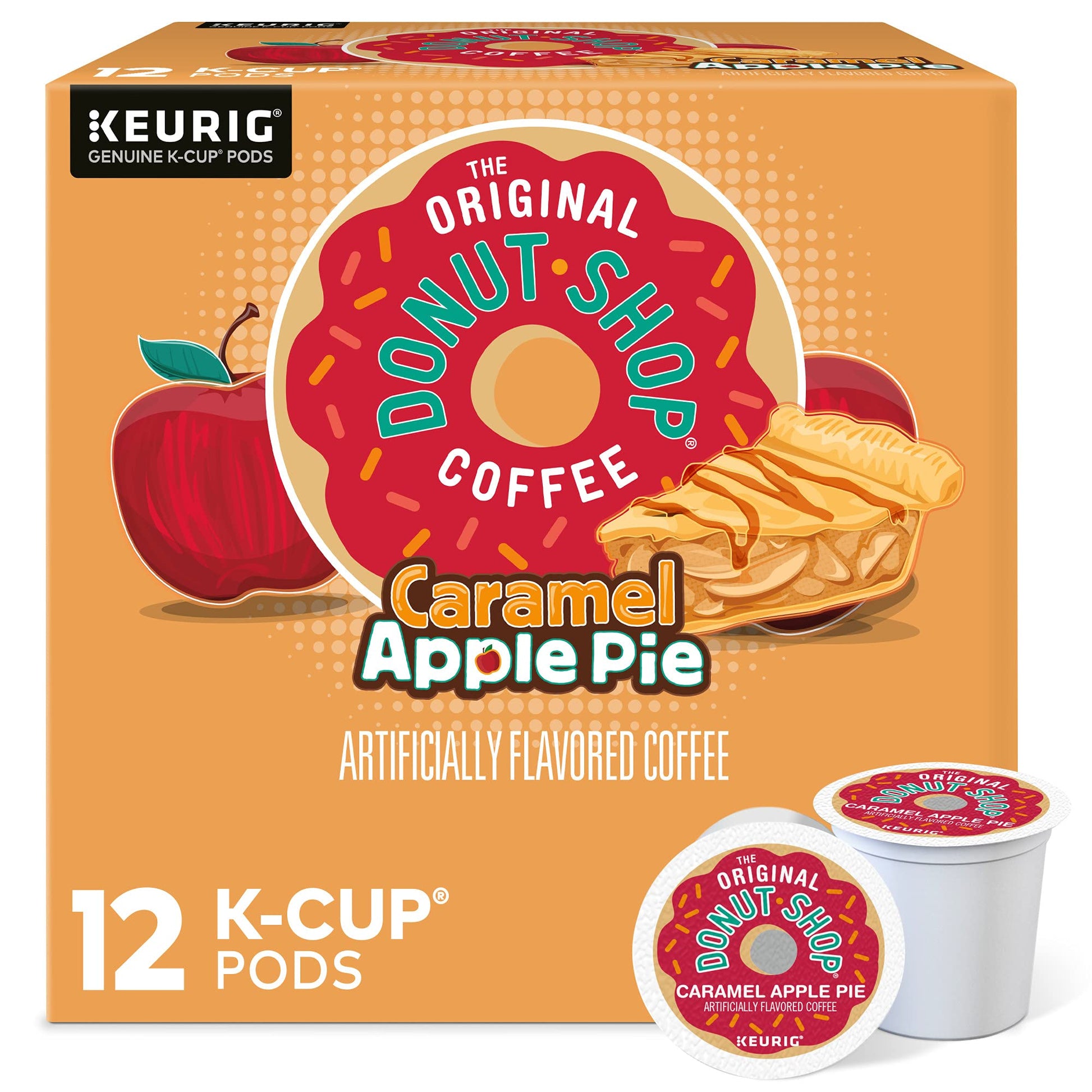 The Original Donut Shop Coffee, Keurig K-Cup Pod, Light Roast, Caramel Apple Pie, 12 Count