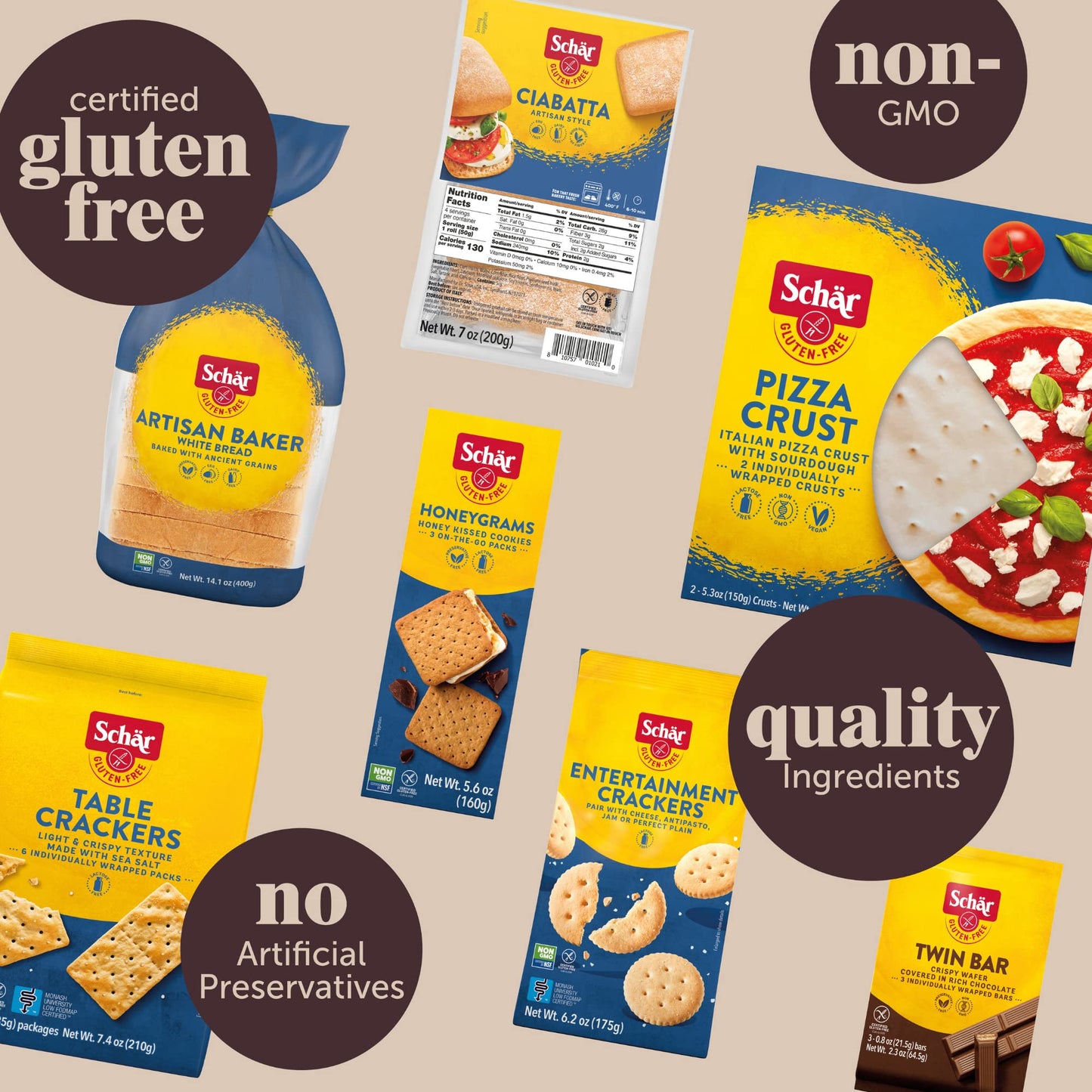 Schar - Chocolate Dipped Cookies - Certified Gluten Free - No Gmo'S, Perservatives Or Wheat - (5.03 Oz) 4 Pack