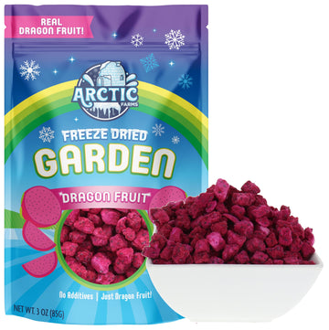 Arctic Farms Garden Pure Freeze Dried Dragon Fruit, No Sugar Added, Crunchy Snacks (Organic Dragon Fruit)