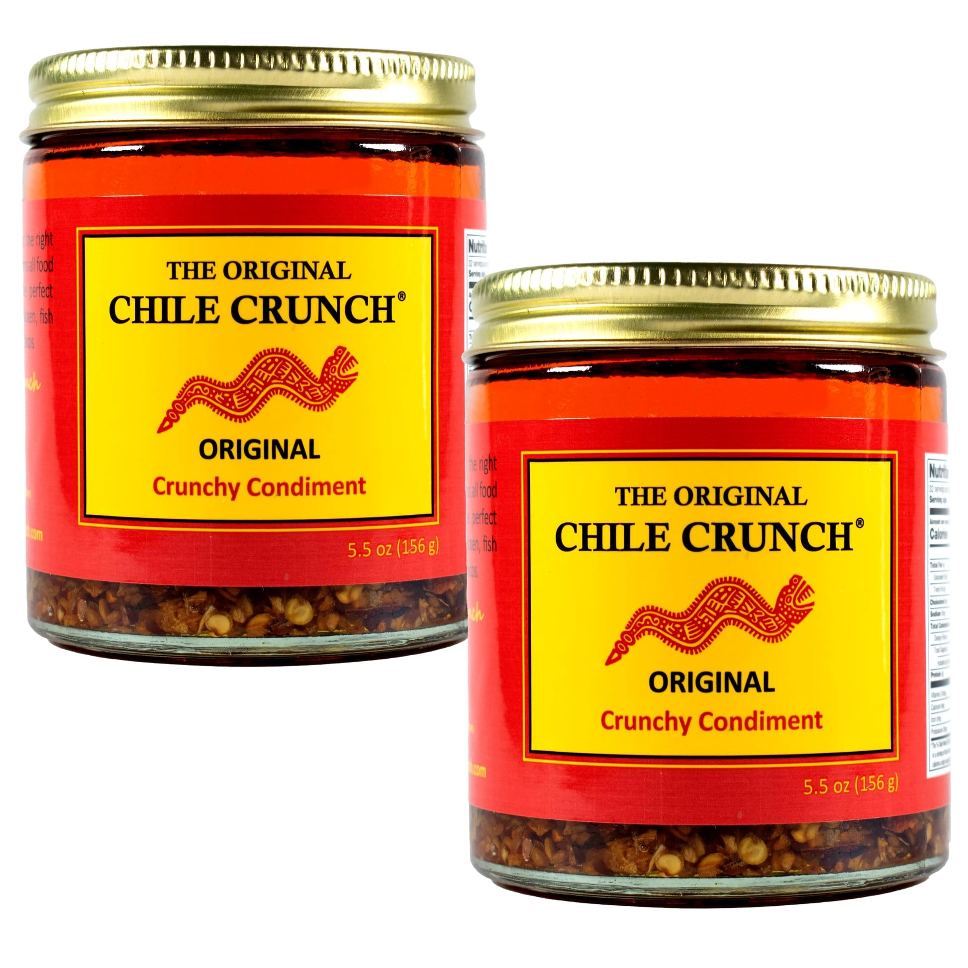 CHILE CRUNCH Original Spicy Crunchy Condiment - All Natural Roasted Chili Peppers, Garlic & Onion Crisp Sauce - Vegan, Gluten-Fr