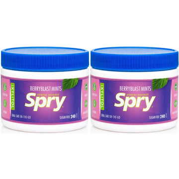 Spry Xylitol Berry Blast Mints Sugar Free Candy - Breath Mints That Promote Oral Health, Dry Mouth Mints That Increase Saliva Production, Stop Bad Breath, 240 Count (Pack Of 2)