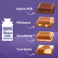Milka Chocolate Bars Variety Pack, Alpine Milk, Cow Spots, Strawberry & Hazelnut, 10 Count