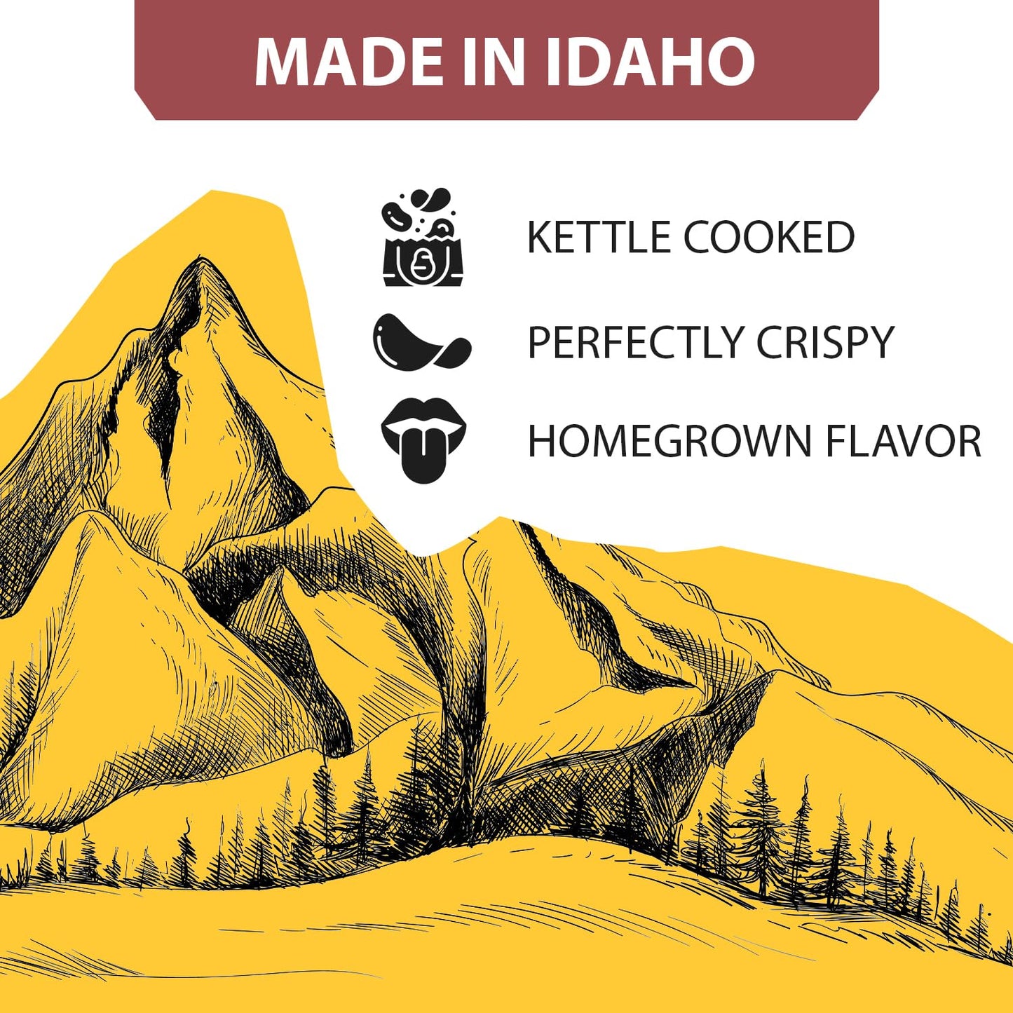 Teton Valley Brands Idaho Kettle Cooked Backcountry Barbecue Potato Chips - Snack Chips - Non-Gmo - Kettle Cooked - Idaho Potato