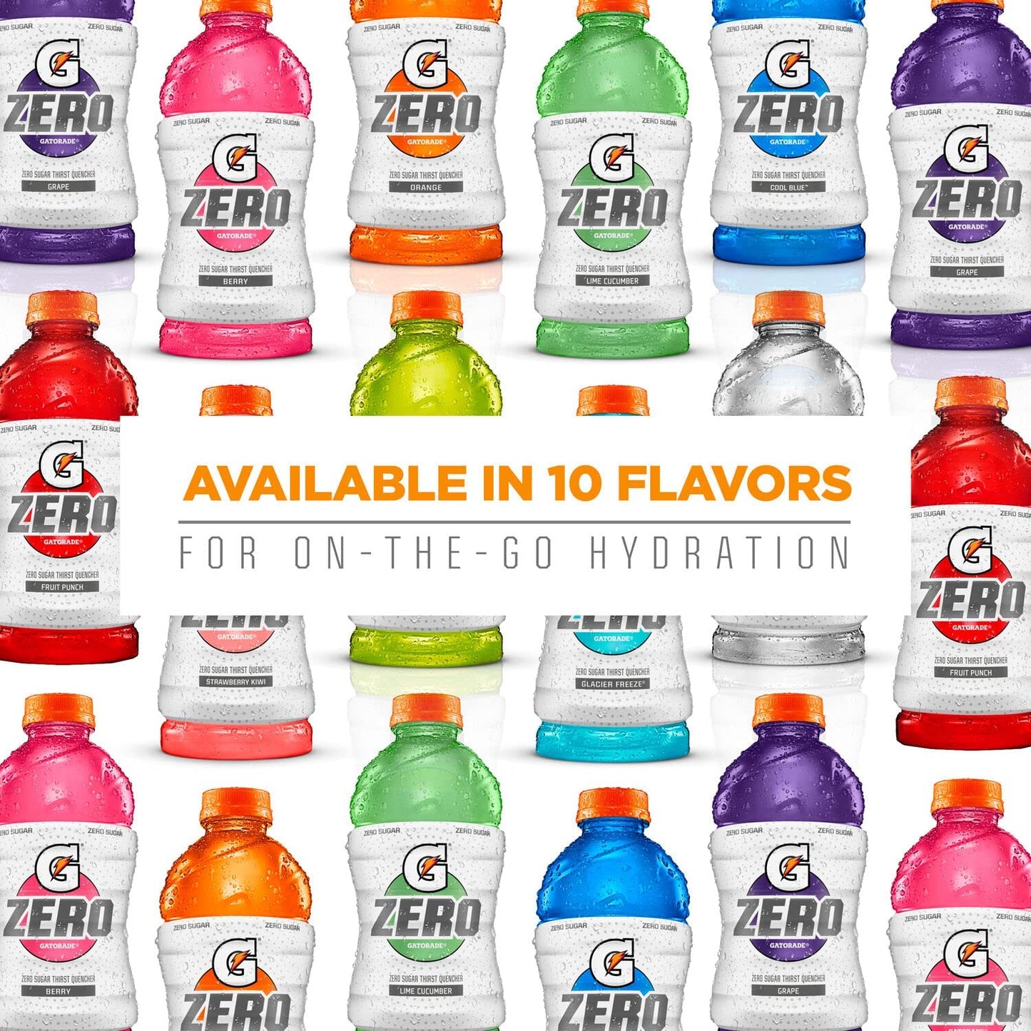 Gatorade G Zero Sports Drink, Glacier Cherry, Watermelon Splash, Apple Burst Variety Pack, 12 Fl Oz (Pack Of 18)