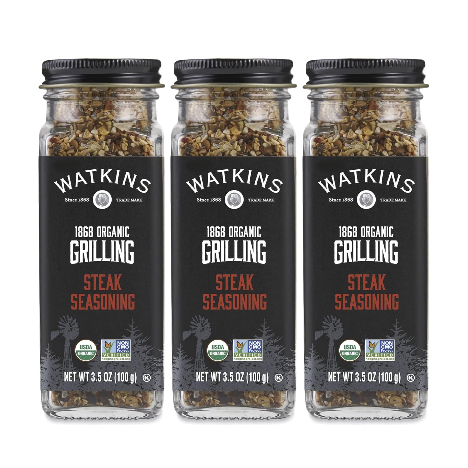Watkins Organic Grilling Steak Seasoning, 3.5 Oz, 3-Pack