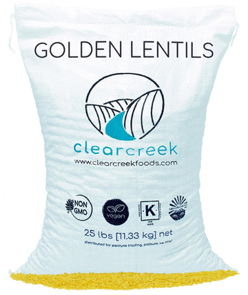 Certified Glyphosate Residue Free Yellow Lentils Grown Montana | 25 LBS | Non-GMO | Non-Irradiated (Will Sprout) | Kosher