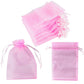 100 Pack 5X7 Inch Mini Sheer Drawstring Organza Transparent Bags Jewelry Sack Pouches For Wedding, Party Decorations, Arts  Craf