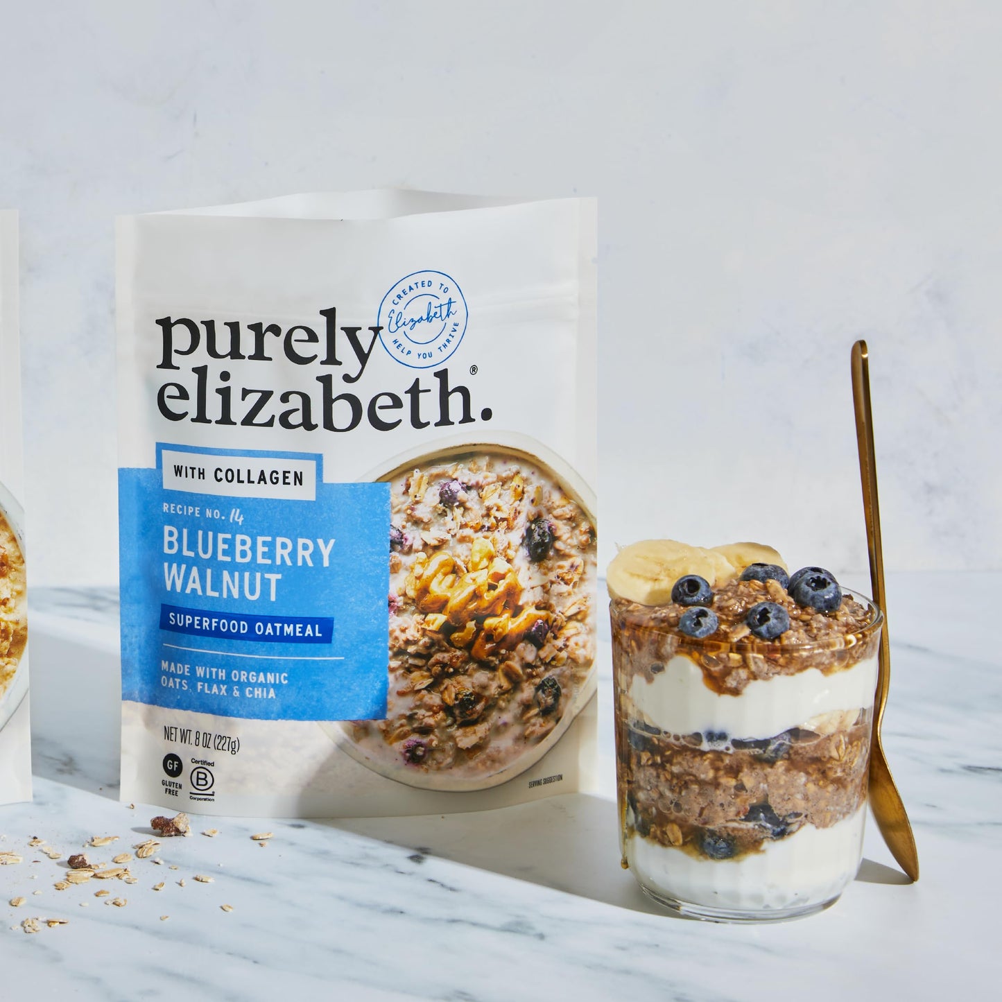 Purely Elizabeth Blueberry Walnut Superfood Oatmeal Pouch, Gluten-Free, 8oz