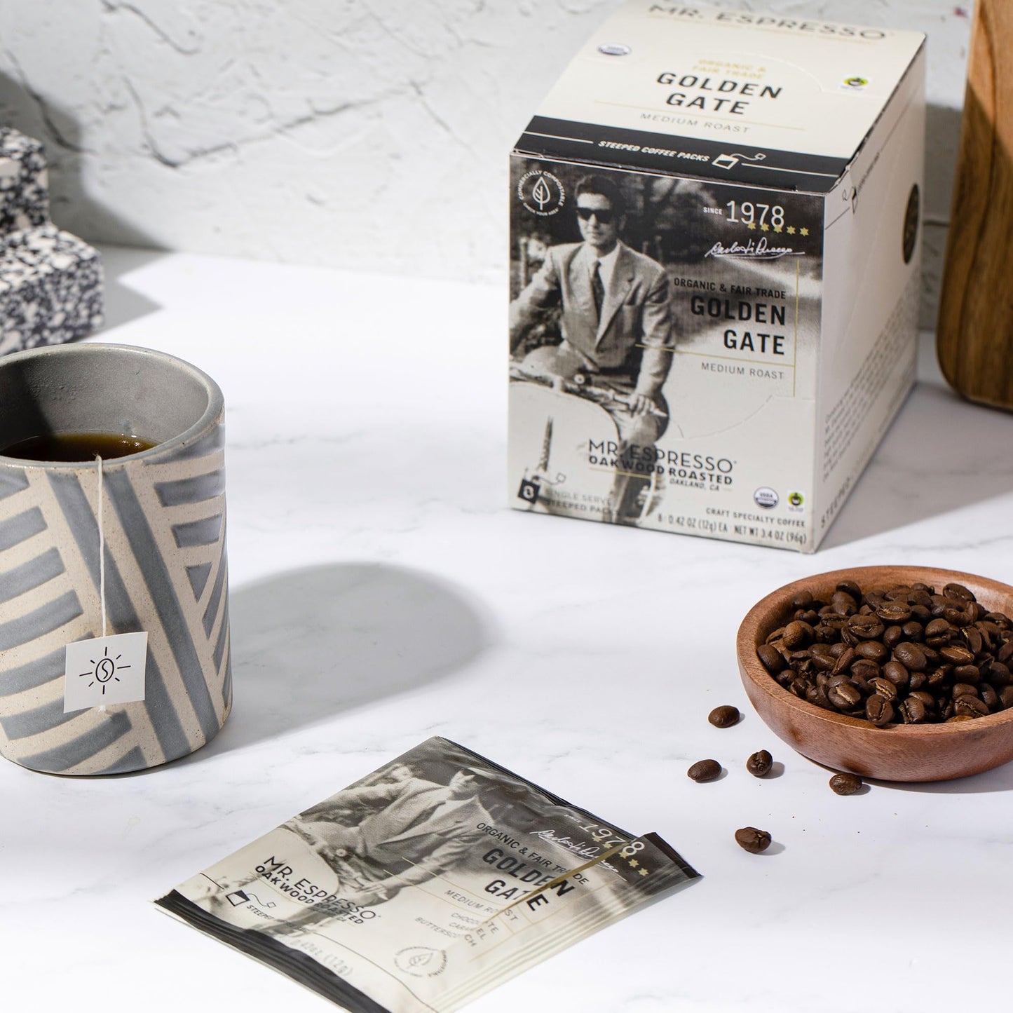 Mr. Espresso Organic Coffee - Ethically Sourced Single Serve Coffee Packets - 8 Servings Of Fair Trade, Medium Dark Roast Perfec