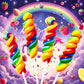 EORA Rainbow Twisty & Swirl Lollipops, 20 Count, Individually Wrapped, Mixed Fruit Flavor, Kids Party Favors, Model YJLLRD-RTLM-12