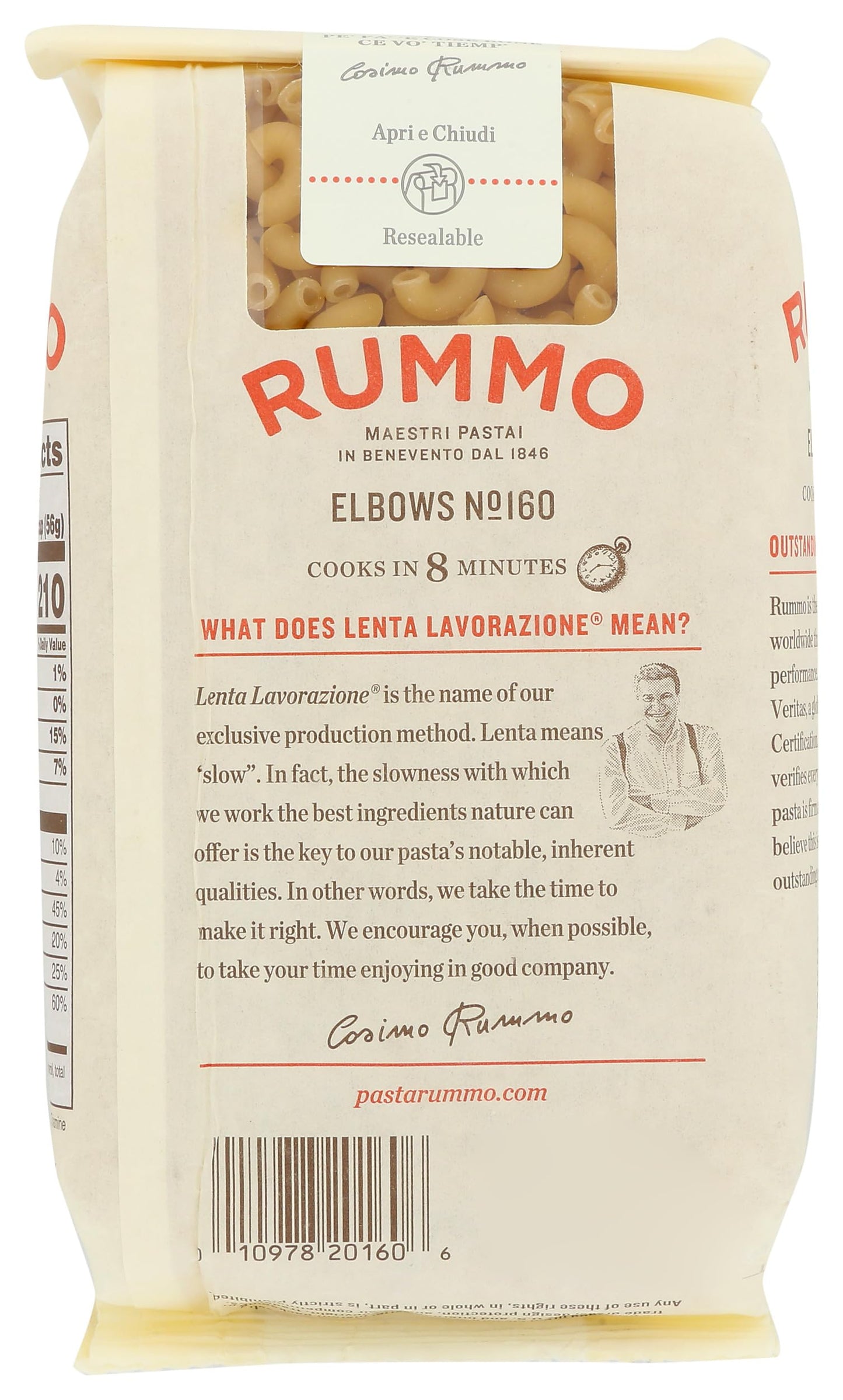 Rummo Elbows Pasta N.160 - Elbow Macaroni Pasta Noodles, Elbow Noodles, Durum Wheat Pasta, Italian Pasta, Dry Pasta - 16 Ounce (Pack Of 1)