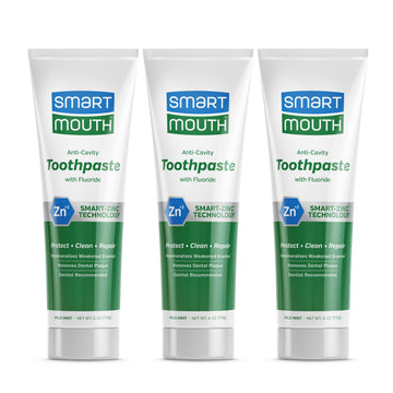 Smartmouth Premium Zinc Ion Toothpaste, Helps With Cavity, Enamel & Plaque, Mild Mint, 6 Oz, 3 Pack