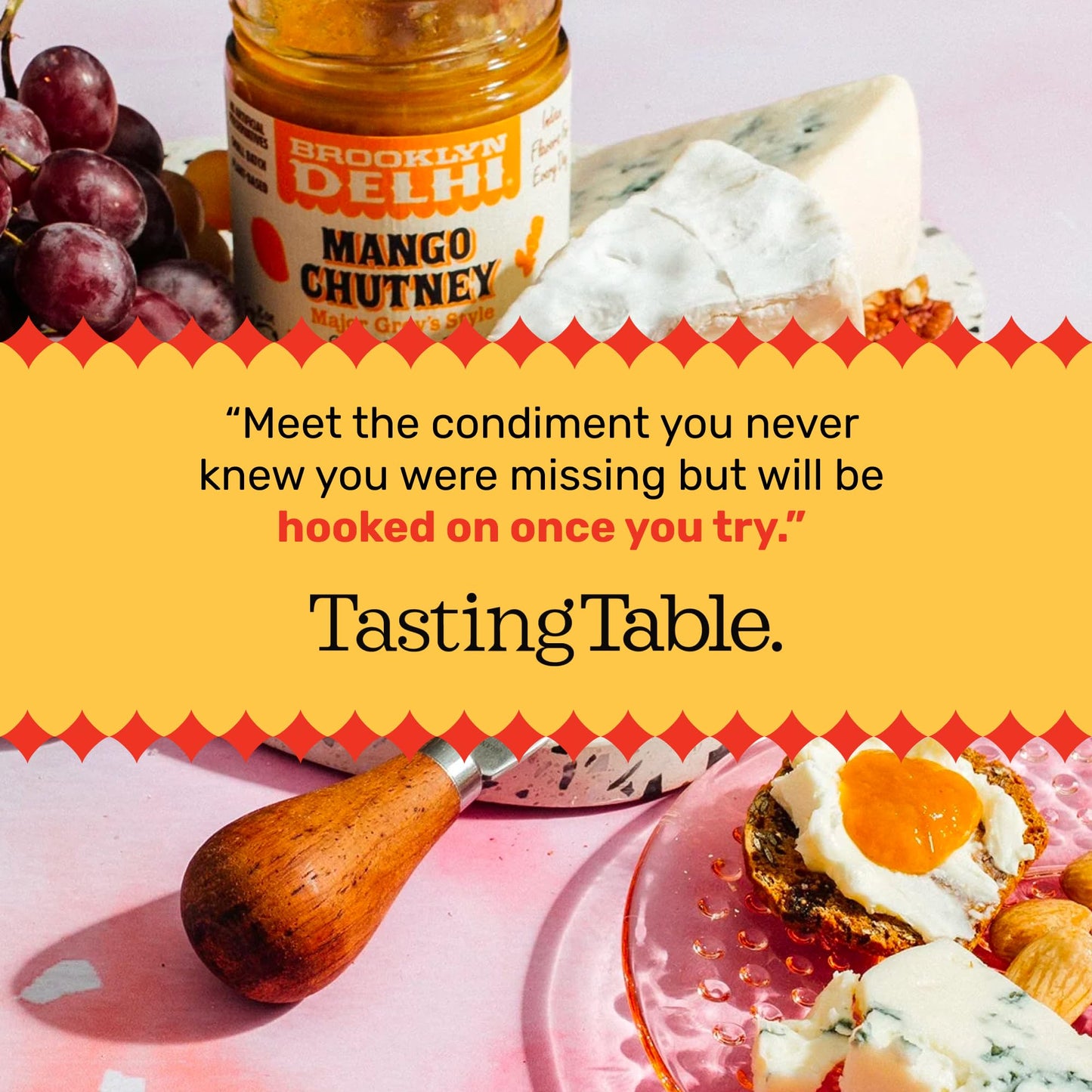 Brooklyn Delhi Mango Chutney - 9oz - Vegan, Made with Ripe Mangos, Ginger, Garam Masala - No Artificial Additives, Perfect for Dips & Sauces