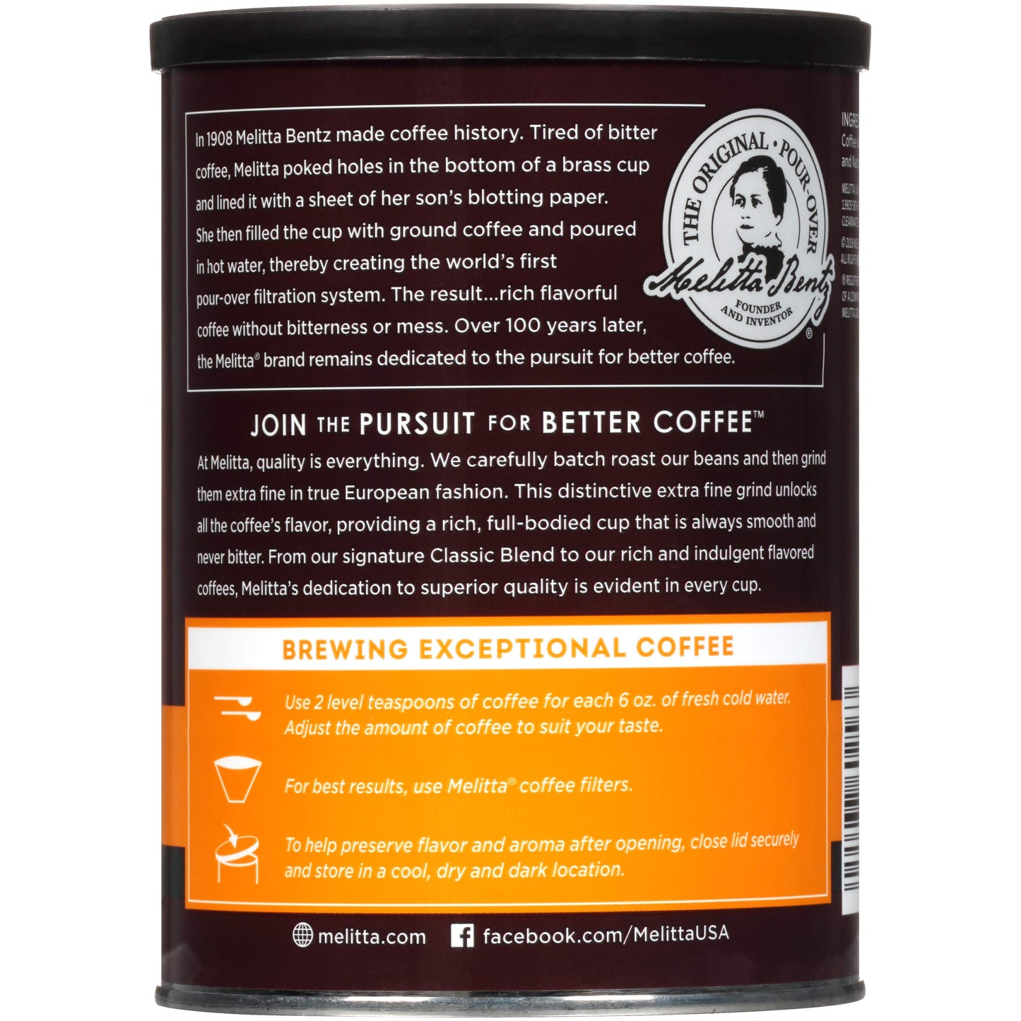 Melitta Hazelnut Crème Flavored Coffee, Medium Roast, Extra Fine Grind, 11 Ounce