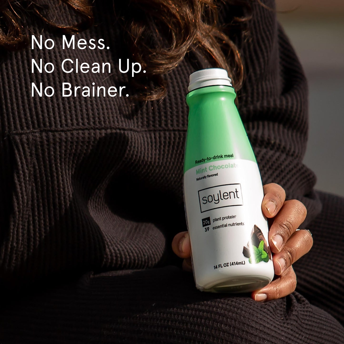 Soylent Mint Chocolate Meal Replacement Shake, Ready-to-Drink Plant Based Protein Drink, Contains 20g Complete Vegan Protein and