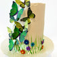 Sugar Robot Edible Butterflies - Large 3 Green Wafer Cake Toppers - Premium Crafted Decorations Made in the USA
