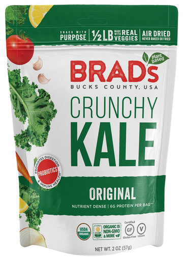 Brad'S Plant Based Organic Crunchy Kale, Original Pro, 12Bags, 24 Servings Total
