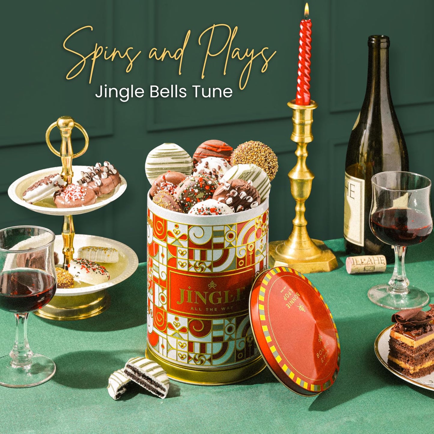 Christmas Gift Basket- Gourmet Food Gifts Prime Delivery - Plays Music - Holiday Cookie Set- Nut Er Suite- Bonnie And Pop