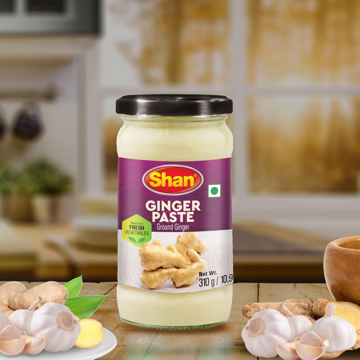 Shan Ginger Paste 10.93 Oz (310G) - Traditional Taste Enhancing Cooking Paste From Fresh Ground Ginger - Suitable For Vegetarian