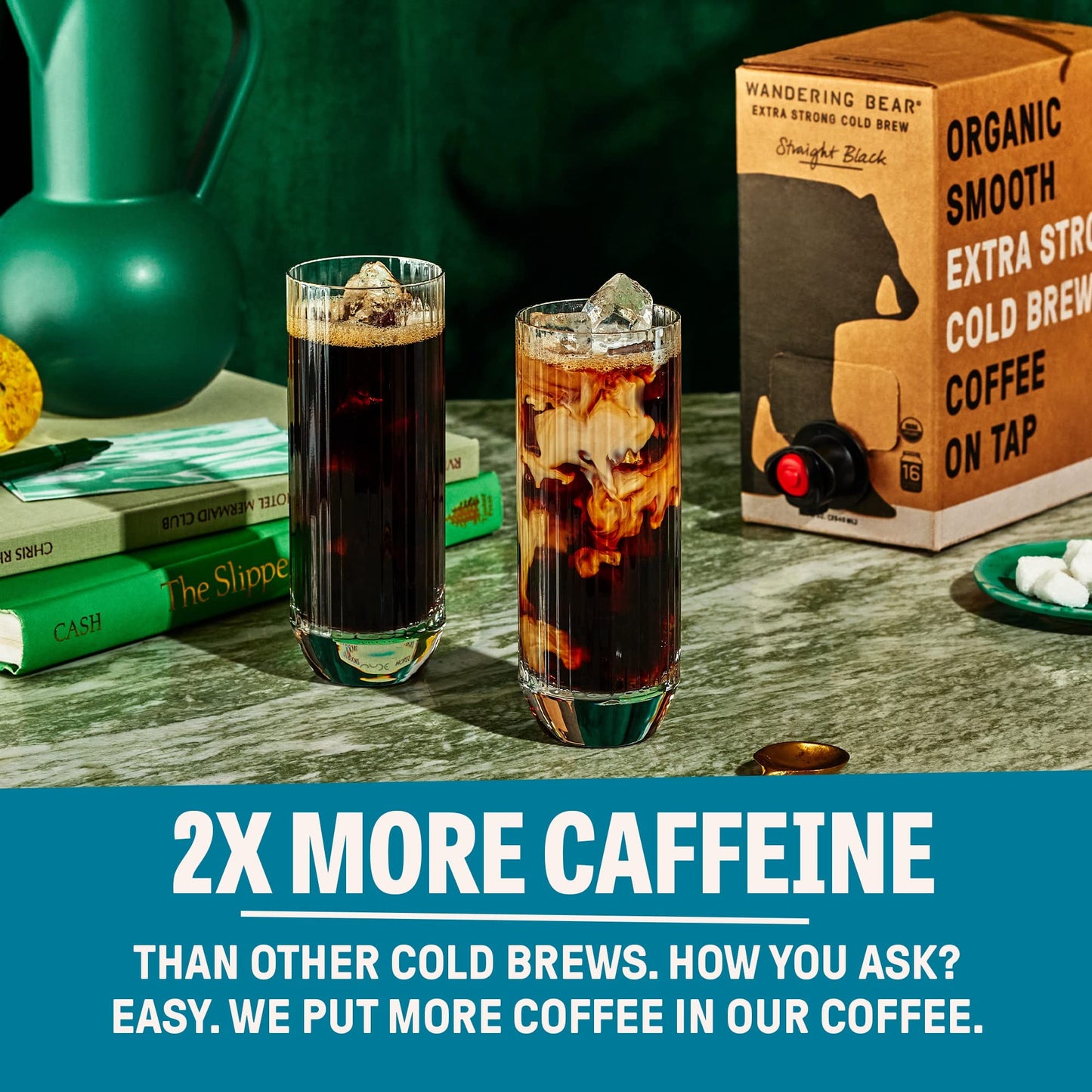 Wandering Bear Organic Vanilla Cold Brew Coffee On Tap, 96 Fl Oz - Extra Strong, Smooth, Unsweetened, Shelf-Stable, And Ready To