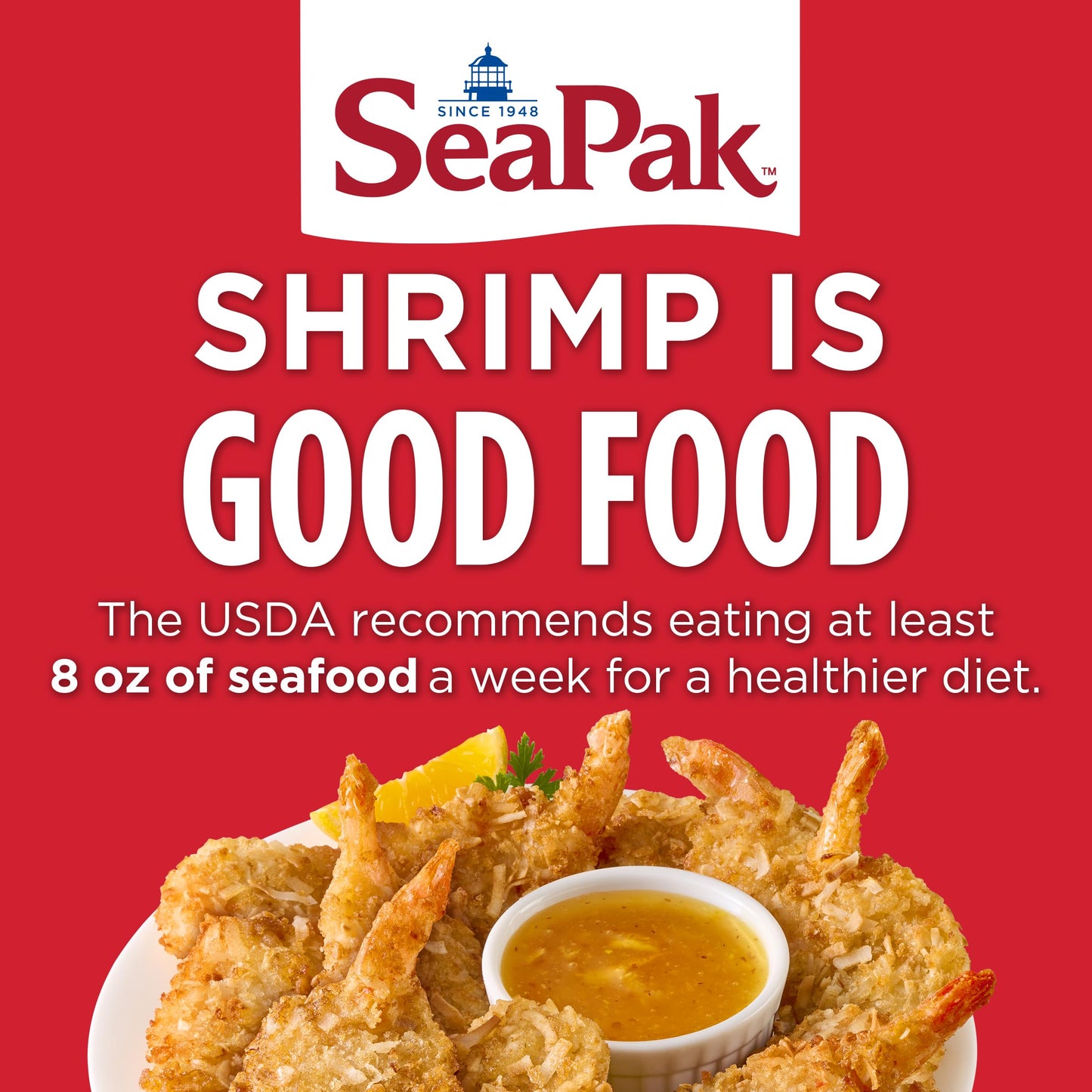 SeaPak Coconut Shrimp, Frozen Shrimp with Crispy Coconut Breading, Includes Orange Marmalade Sauce, 10 oz