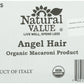Natural Value Organic Angel Hair, Durum Wheat Semolina Pasta, 10 Pound