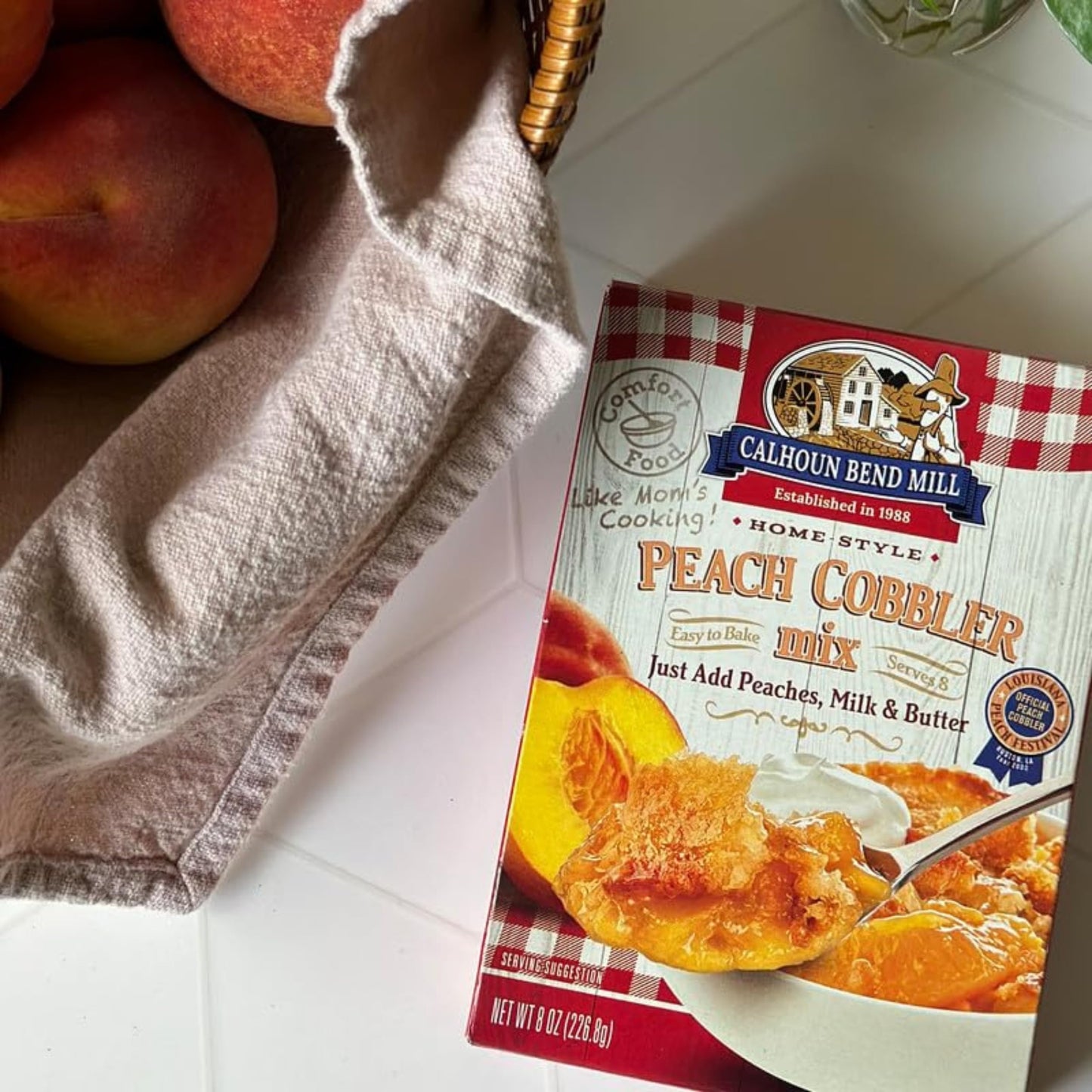 Calhoun Bend Mill Peach Cobbler Mix | Easy To Make Classic Southern Dessert | Versatile Crust Mix For Peach & Other Fruit Fillings | Sweet And Crunchy | Ideal For Baking Enthusiasts - 8 Oz (Pack Of 2)