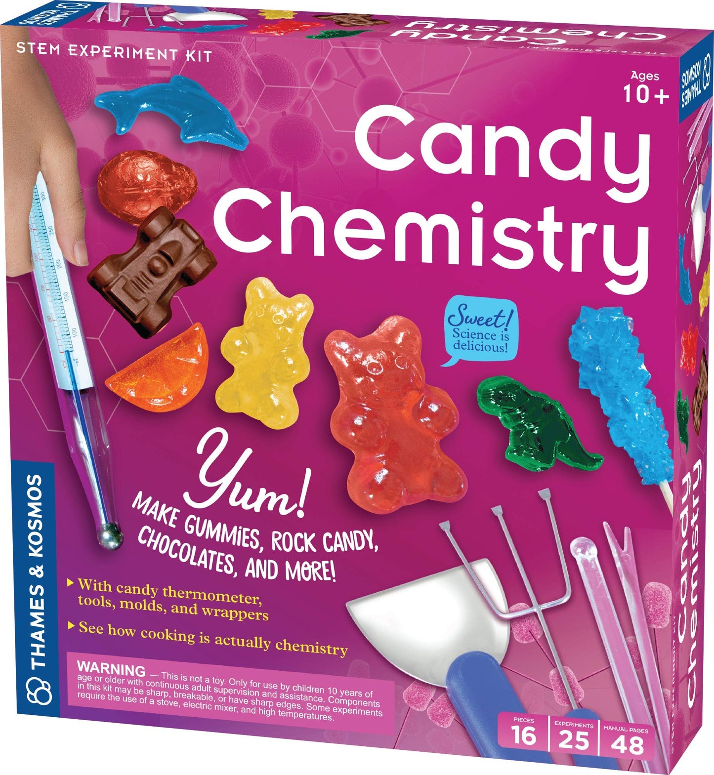 Thames & Kosmos Candy Chemistry Science Kit | 48 Page Manual | Ages 10+ | Multi Color | Model 665003 | Plastic Material