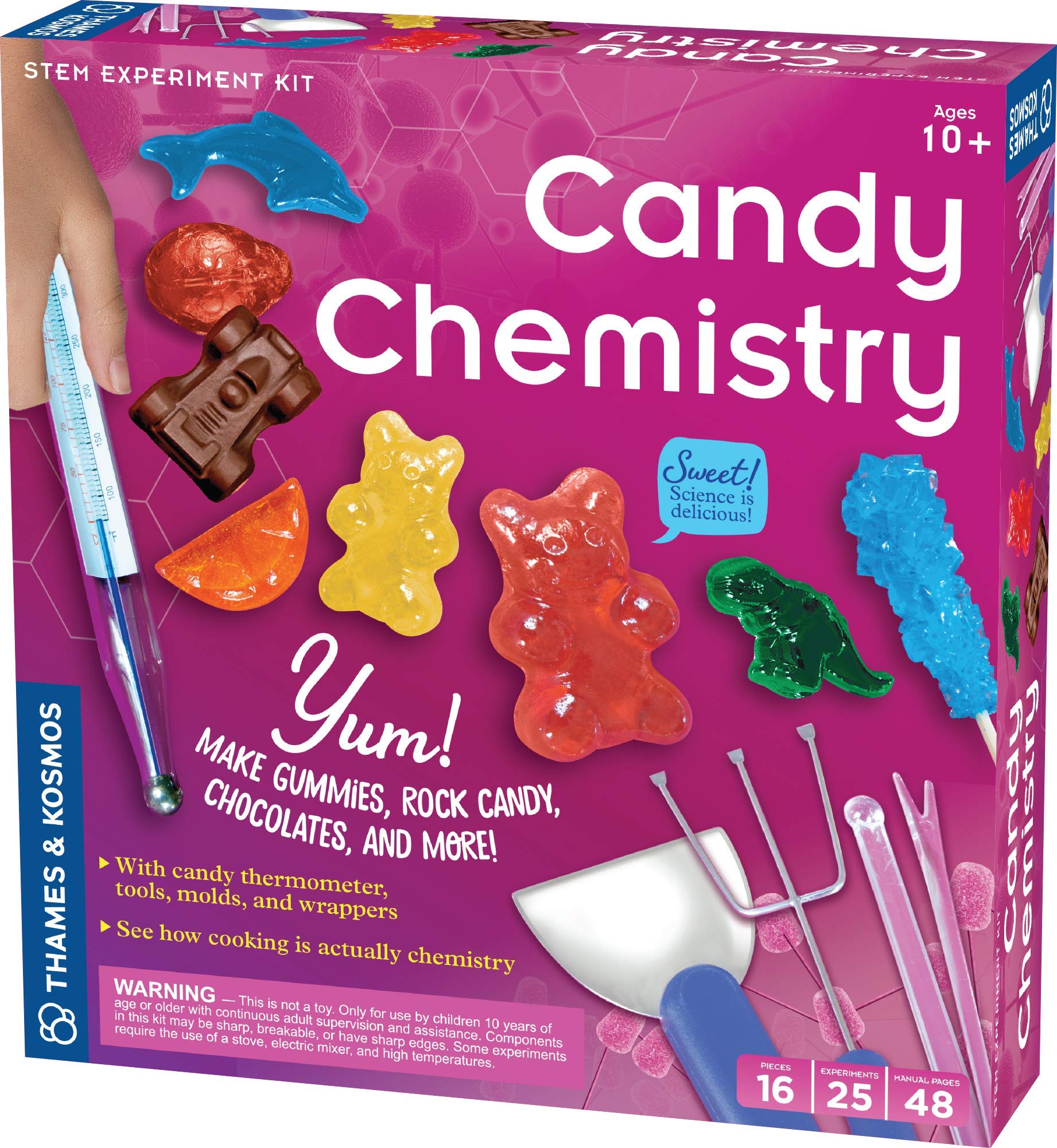 Thames & Kosmos Candy Chemistry Science Kit | 48 Page Manual | Ages 10+ | Multi Color | Model 665003 | Plastic Material