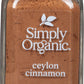 Simply Organic Ceylon Ground Cinnamon, 2.08 Ounce, Non-GMO Organic Cinnamon Powder