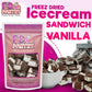 Freeze Dried Ice Cream Sandwich Bites - Vanilla - Crunchy & Sweet Snack 2.5Oz Freeze-Dried Space Ice-Cream Pack Dehydrated Resea